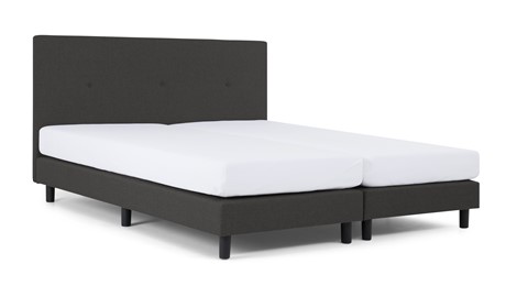 Boxspring Invito vlak met Bridge matras, donkergrijs