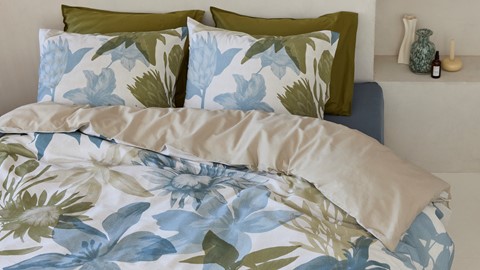 Dekbedovertrek Flori, blue