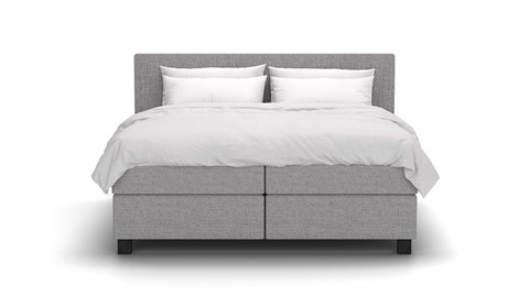 Boxspring Autentik Tunn vlak met gestoffeerd matras, ash grey