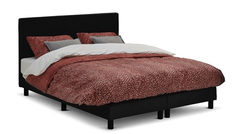 Boxspring Invito vlak met Bridge matras, zwart