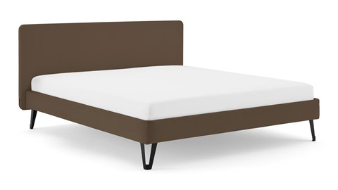 Bed Bädd Skönn met Bossflex 400 vlak en gestoffeerd matras, etna cappuccino