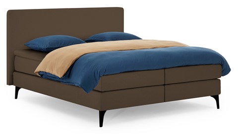 Boxspring Attraktiv Lykka vlak met gestoffeerd matras, cappuccino