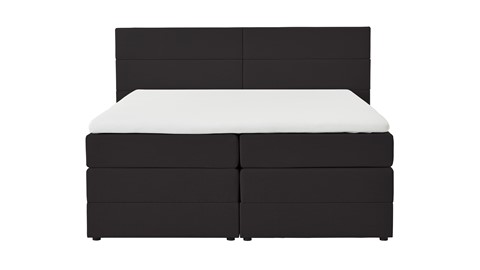 Opbergboxspring Pearl vlak met gestoffeerd matras, charcoal