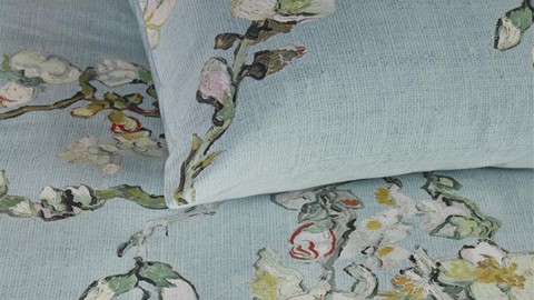 Dekbedovertrek Blossom, blue grey