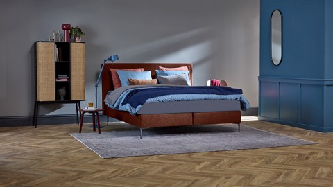 Boxspring Emerald vlak met B Bright 3100/3150 PK, copper