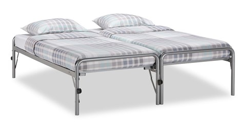 Bed & onderschuifBed Doppia, zilver