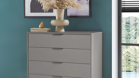 Commode Onyx met 5 laden, kiezelgrijs