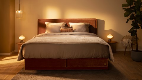 Elektrische boxspring Prestige zonder matras, velvet cabernet