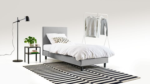 Box Ambra vlak met Easy Pocket matras, lichtgrijs