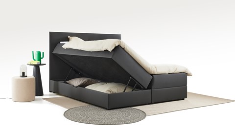 Opbergboxspring Ted met topper Luxe HR, antraciet