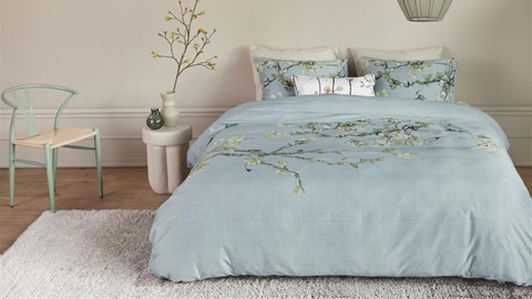 Dekbedovertrek Blossom, blue grey