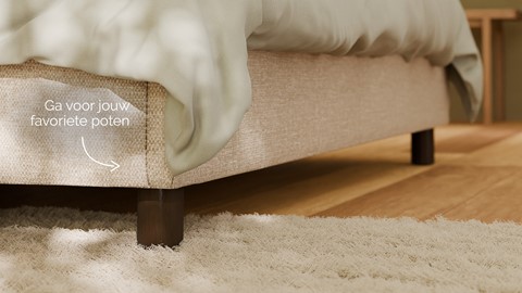 Bed Amber linen touch, beige