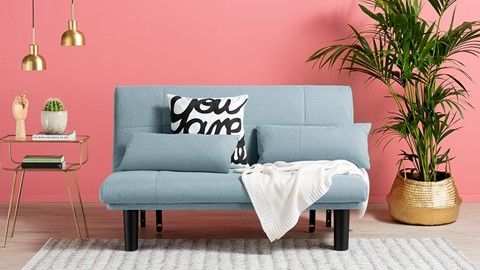 Slaapbank Chicago, blauw/groen