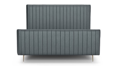 Bed Ruby velvet glow, grey blue