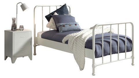 Bed Bronxx met nachtkast, white