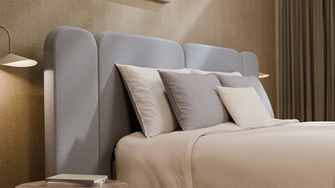 Elektrische boxspring Ridge - Wool look, light grey