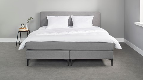 Box Oxford met gestoffeerd matras, lichtgrijs