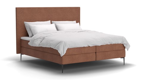 Boxspring Emerald vlak met gestoffeerd matras, hazel