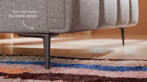 Boxspring Crystal linen touch vlak met gestoffeerd matras, light grey