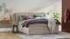 Opbergboxspring Pearl vlak met gestoffeerd matras, natural