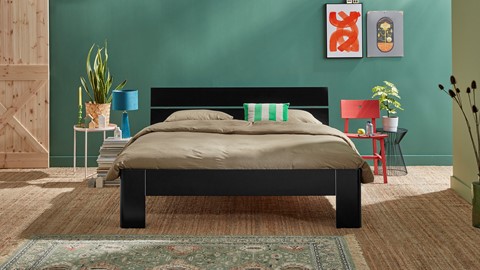 Bed Fresh met hoofdbord, zwart