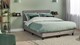 Boxspring Cisano vlak met gestoffeerd matras, lichtgrijs