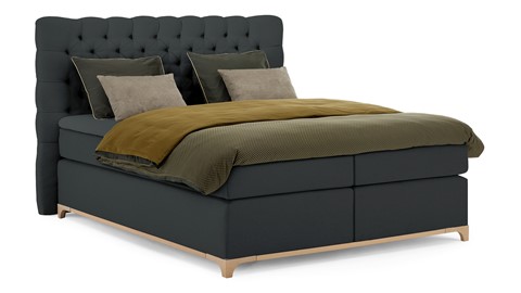 Boxspring Unik Elit vlak met gestoffeerd matras, anthracite