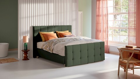 Boxspring Unik Varje vlak met Vildar Royal matras, green
