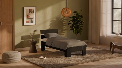 Bed Fresh met hoofdbord, zwart