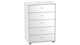 Commode Tokio met 5 glas laden, wit/glas wit