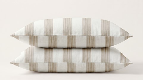 HappyBed Stripes Melange - kussensloop (set van 2 stuks), beige+wit