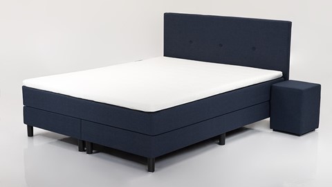 Boxspring Invito vlak met gestoffeerd matras, blauw