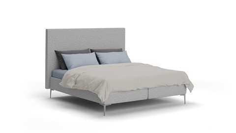 Boxspring Emerald vlak met Silver Pocket Deluxe Foam matras, light grey