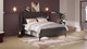 Boxspring Ivory linen touch vlak met gestoffeerd matras, dark grey