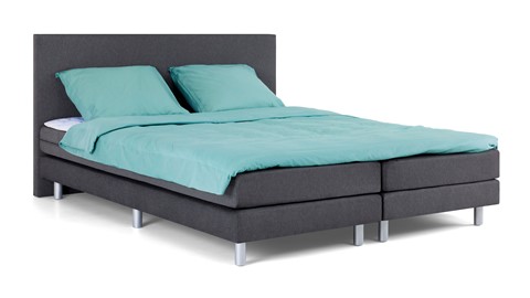 Box Lucca vlak met gestoffeerd matras, donkergrijs