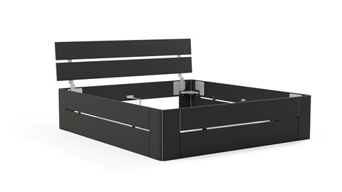 Bed Fresh 500 met hoofdbord en 3 opbergladen, zwart