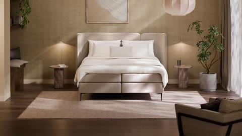 Boxspring Mesa - Warm wool, beige