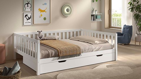 Kajuitbed Dallas met slaaplade, wit