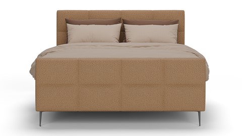 Boxspring Crystal soft touch met gestoffeerd matras, mocha mousse