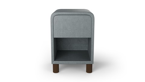 Nachtkast rond B Bright met 1 lade en poten, dark blue