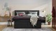 Opbergboxspring Pearl vlak met gestoffeerd matras, charcoal