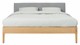Bed Sky eiken met hoofdbord stof en poot hout, honing stof basalt