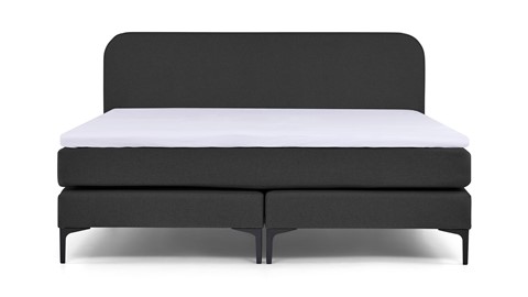 Box Manchester met gestoffeerd matras, donkergrijs