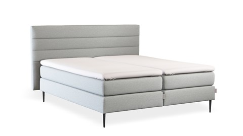 Boxspring Zircon vlak met gestoffeerd matras, light grey