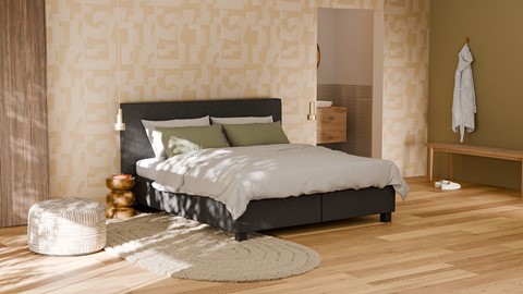 Boxspring Autentik Tunn met B Bright Platinum 200 matras, anthracite