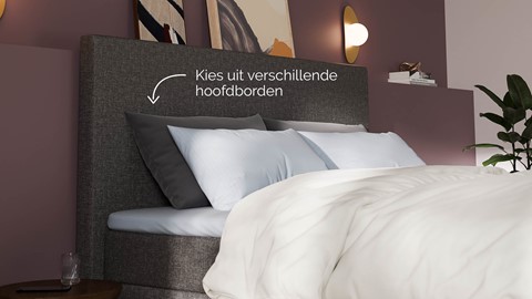 Boxspring Emerald - Linen touch, dark grey