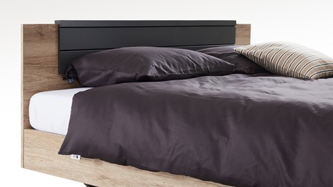 Bed Burgos met nachtkasten, eiken sanremo/grijs