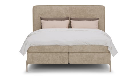 Boxspring Quartz - Velvet motif, beige