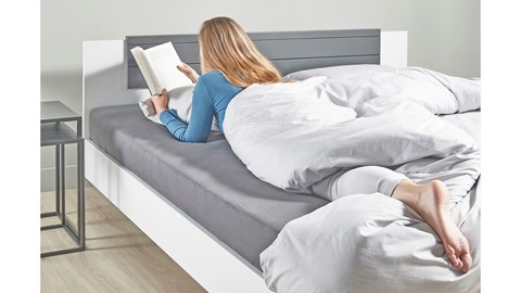 Bed Burgos, alpine wit/grijs