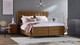 Boxspring Jade vlak met gestoffeerd matras, cognac